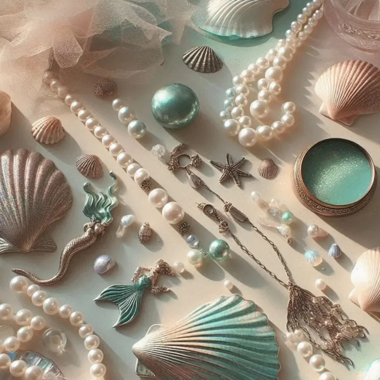 punto-aries-caracoles-seashells-y-perlas- Mermaidcore-y-el-lenguaje-del-mar-moda-branding-marketing-creadores-elementos- marinos-y-su-simbolismo-verde-agua