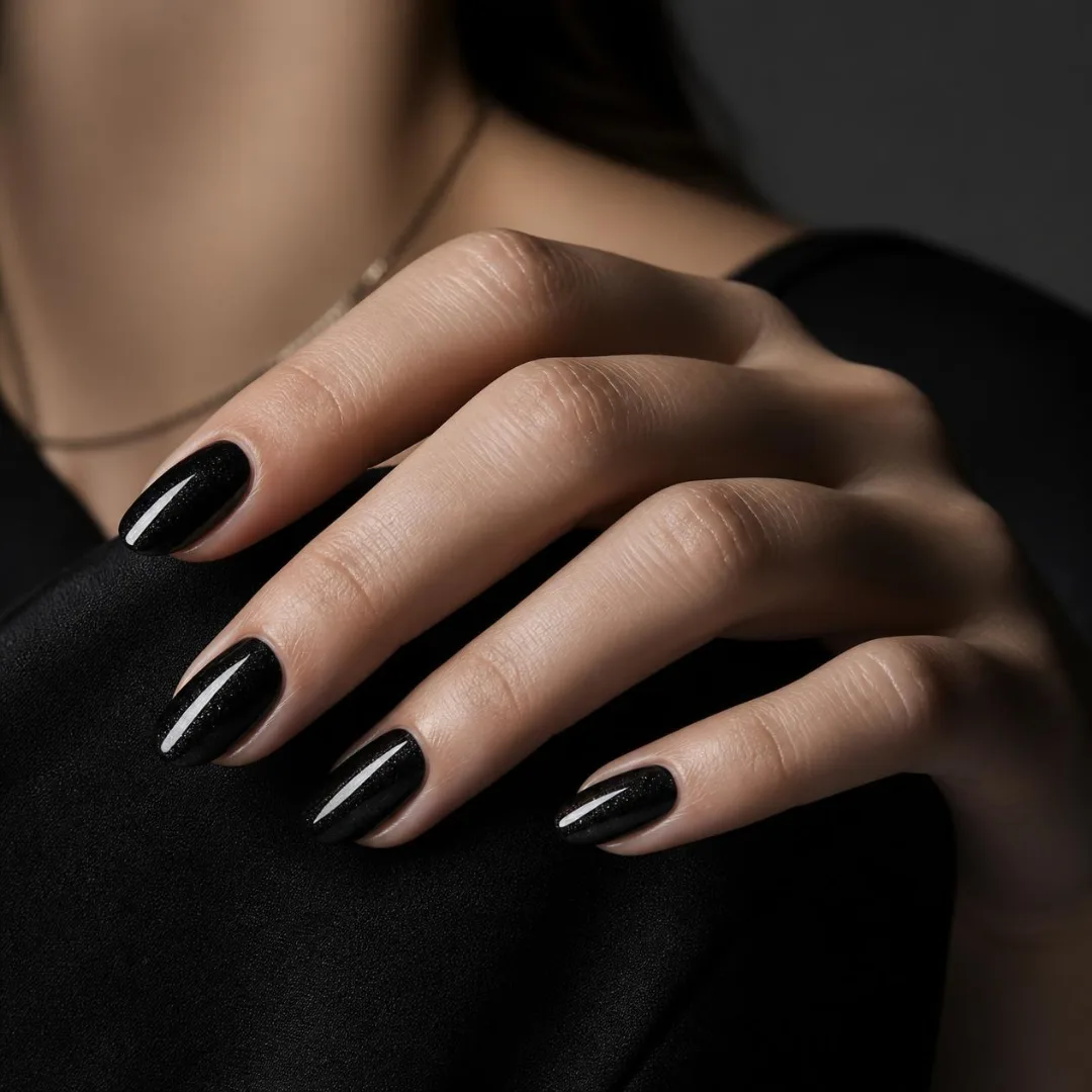 punto-aries-revista-digital-marketing-arte-nail-art -nspiration-the-high-priestess-visual-universe-stardust-black-and-micro-glitter-destacada